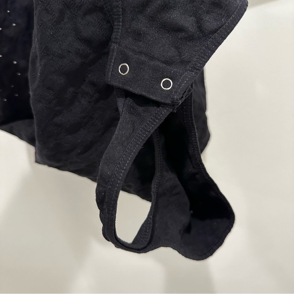 Free People Perforated High Neck Black Bodysuit - Picture 4 of 8